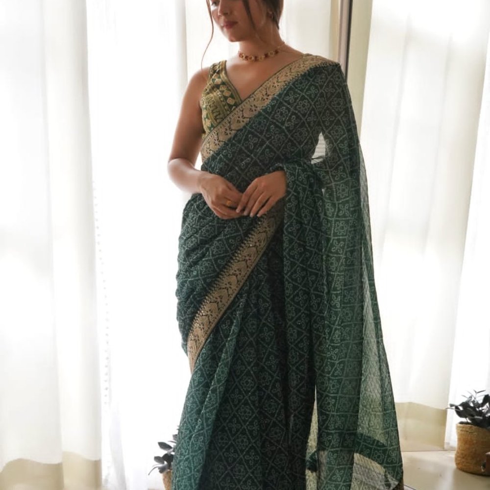 PARTY WEAR SAREE BLOUSE NEW SARI INDIAN PAKISTANI WEDDING DESIGNER BOLLYWOOD - Picture 5 of 7